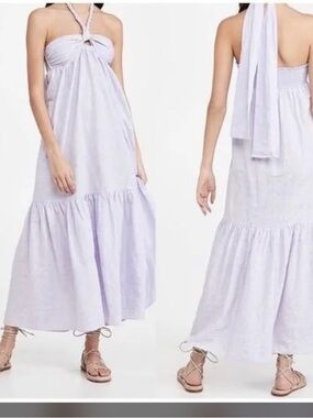 Mara Hoffman Swim Basilia Halter Maxi Dress Coverup